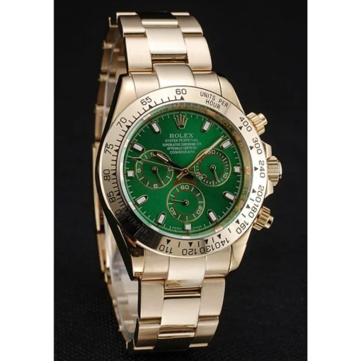 Rolex Cosmograph Daytona Green Dial Rose Gold Case And Bracelet 1454244
