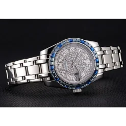 Rolex Datejust Diamond Dial Blue Jewels Bezel Stainless Steel Case And Bracelet 622834