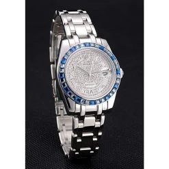 Rolex Datejust Diamond Dial Blue Jewels Bezel Stainless Steel Case And Bracelet 622834