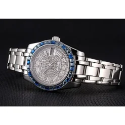 Rolex Datejust Diamond Dial Blue Jewels Bezel Stainless Steel Case And Bracelet 622834