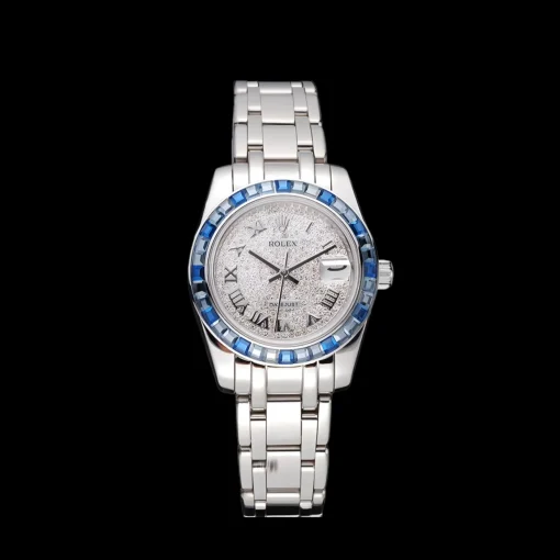 Rolex Datejust Diamond Dial Blue Jewels Bezel Stainless Steel Case And Bracelet 622834