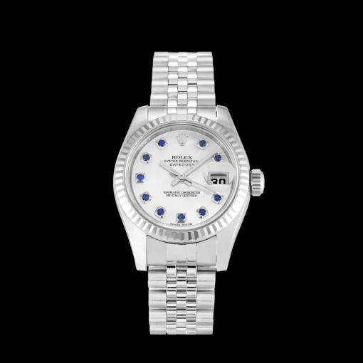 Rolex Datejust Lady Pearl-White & Sapphire Dial 179174