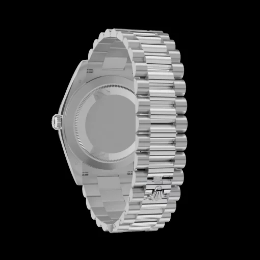Rolex Day-Date: 40 mm, Platinum with an ice-blue dial, Fluted bezel and a President bracelet, m228236-0012