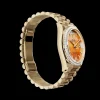 Rolex Day-Date: 36 mm, Yellow gold, with a carnelian, Diamond-set dial, Diamond-set bezel and a President bracelet, m128348rbr-0049