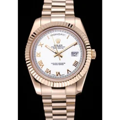 Rolex Day-Date White Dial Gold Bracelet 622546