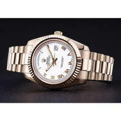 Rolex Day-Date White Dial Gold Bracelet 622546
