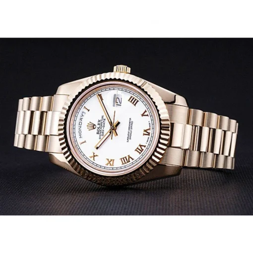 Rolex Day-Date White Dial Gold Bracelet 622546