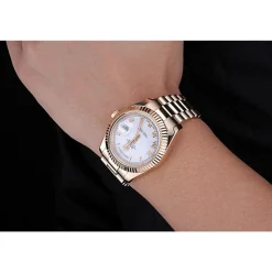 Rolex Day-Date White Dial Gold Bracelet 622546