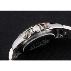 Rolex Daytona Cosmograph Rainbow Crystals Bezel Stainless Steep Strap Black Dial 80250