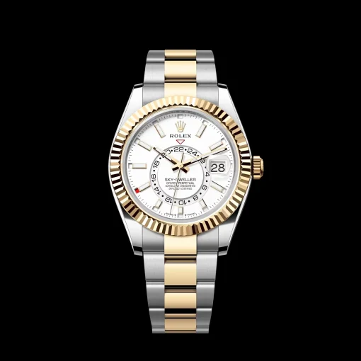Rolex Sky-Dweller: 42 mm, Yellow gold with an intense white dial and an Oyster bracelet, m336933-0005