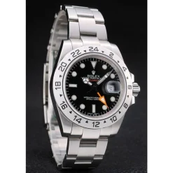 Rolex Swiss Explorer Stainless Steel Bezel Black Dial Watch