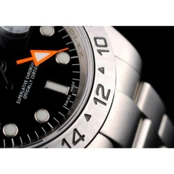 Rolex Swiss Explorer Stainless Steel Bezel Black Dial Watch