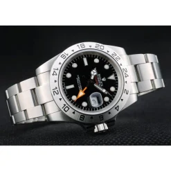 Rolex Swiss Explorer Stainless Steel Bezel Black Dial Watch