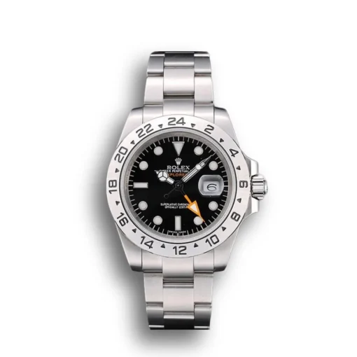 Rolex Swiss Explorer Stainless Steel Bezel Black Dial Watch