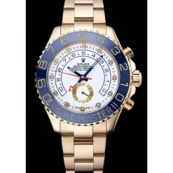 Rolex Yacht-Master II White Dial Blue Bezel Gold Bracelet 622271