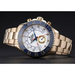 Rolex Yacht-Master II White Dial Blue Bezel Gold Bracelet 622271