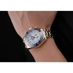 Rolex Yacht-Master II White Dial Blue Bezel Gold Bracelet 622271