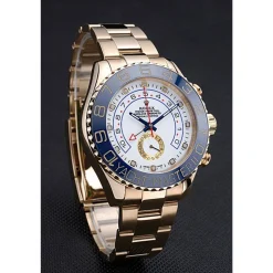 Rolex Yacht-Master II White Dial Blue Bezel Gold Bracelet 622271