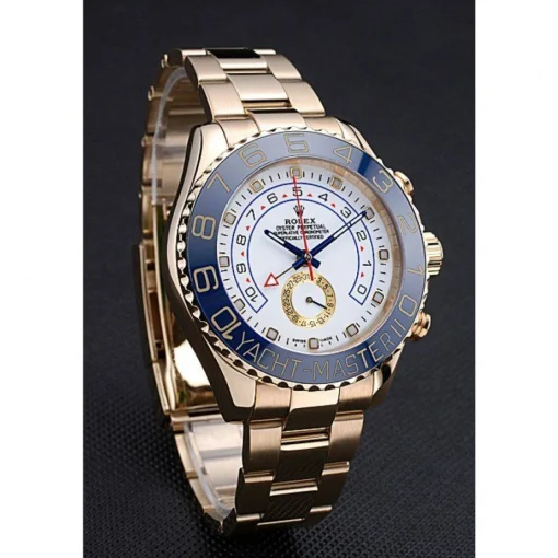 Rolex Yacht-Master II White Dial Blue Bezel Gold Bracelet 622271