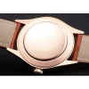 Swiss Rolex Cellini White Dial Roman Numerals Rose Gold Case Light Brown Leather Strap