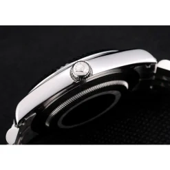 Swiss Rolex DateJust Stainless Steel Ribbed Bezel Flower Silver Dial 42001