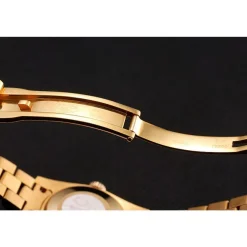 Swiss Rolex DayJust Diamond Pave White Dial Gold Diamond Bracelet 1453957