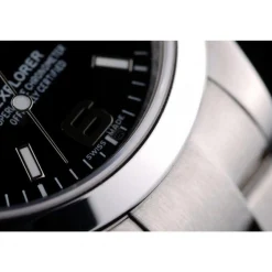 Swiss Rolex Explorer Stainless Steel Bezel Black Dial 42002