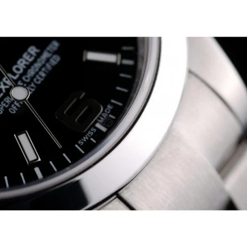 Swiss Rolex Explorer Stainless Steel Bezel Black Dial 42002