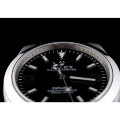 Swiss Rolex Explorer Stainless Steel Bezel Black Dial 42002