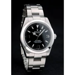 Swiss Rolex Explorer Stainless Steel Bezel Black Dial 42002