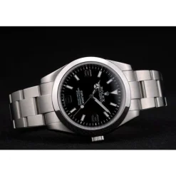 Swiss Rolex Explorer Stainless Steel Bezel Black Dial 42002
