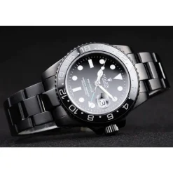 Swiss Rolex GMT Master II Pro-Hunter Black Steel Strap Black Dial