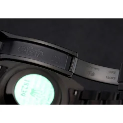 Swiss Rolex GMT Master II Black Dial Blue And Black Bezel Black PVD Case And Bracelet PR18239