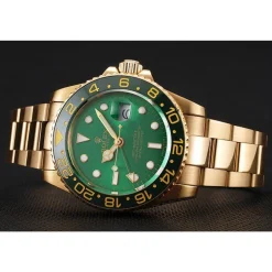 Swiss Rolex GMT Master II Green Dial And Bezel Gold Case And Bracelet 1453750