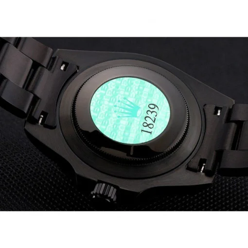 Swiss Rolex GMT Master II Black Dial Blue And Black Bezel Black PVD Case And Bracelet PR18239