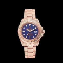 Swiss Rolex Submariner Skull Limited Edition Blue Dial Rose Gold Case And Bracelet 1454085