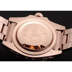 Swiss Rolex Submariner Skull Limited Edition Blue Dial Rose Gold Case And Bracelet 1454085