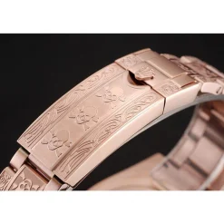 Swiss Rolex Submariner Skull Limited Edition Blue Dial Rose Gold Case And Bracelet 1454085
