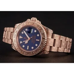 Swiss Rolex Submariner Skull Limited Edition Blue Dial Rose Gold Case And Bracelet 1454085