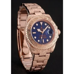 Swiss Rolex Submariner Skull Limited Edition Blue Dial Rose Gold Case And Bracelet 1454085